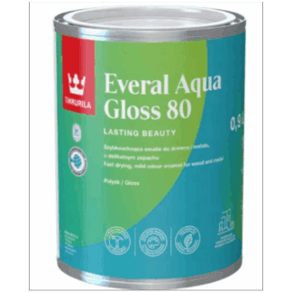 TIKKURILA EVERAL AQUA GLOSS 80 akrylová smaltovaná barva na dřevo a kov BAZA A 0,9L